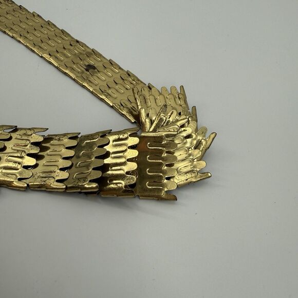 Vintage Unbranded 90s Elastic Gold Tone Belt Costume Metal - Picture 9 of 11